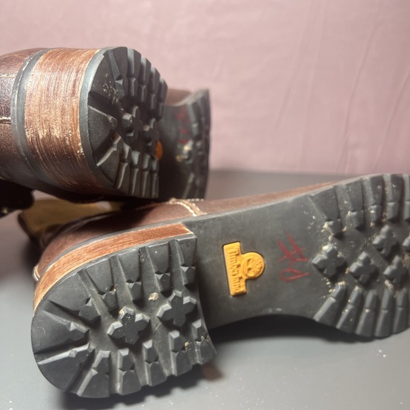 Women's Timberland Round Toe Chelsea Boot Size 8 Two Tone Wheat & Brown Leather - Picture 9 of 12